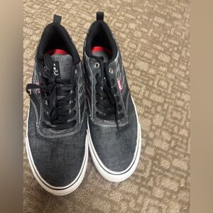 Levi's Men's Black Canvas Lace-Up Sneakers with White Sole